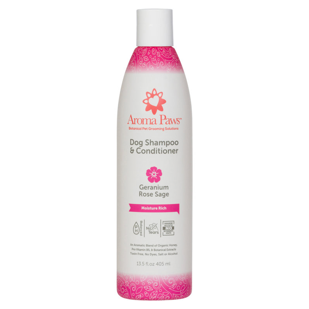 Aroma Paws Moisture Rich Shampoo Geranium Rose Sage 405ml
