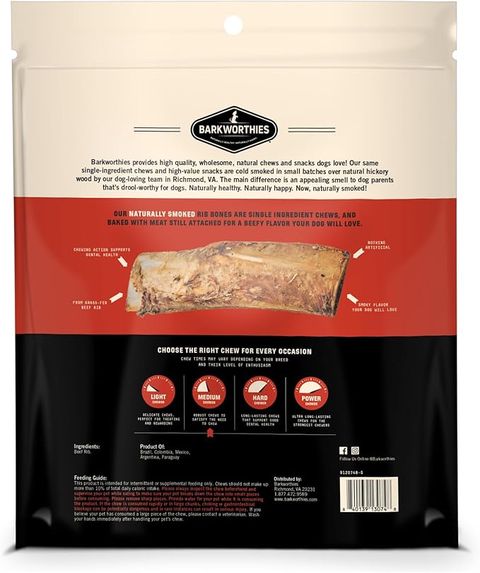 Barkworthies Smoked Rib Bones - 10 pcs