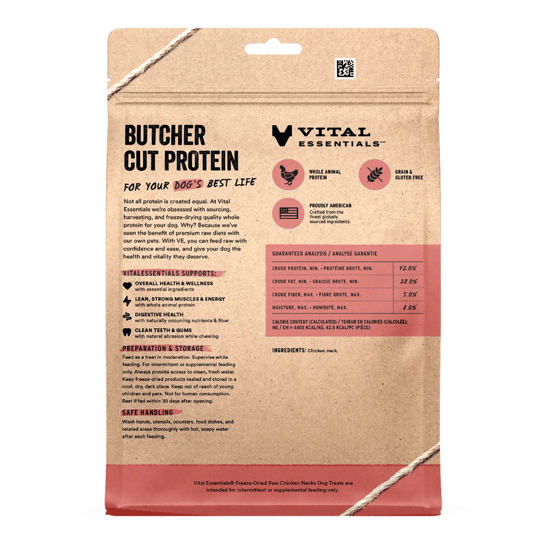 Vital Essentials Freeze-dried Raw Bar Chicken Neck Dog Treat