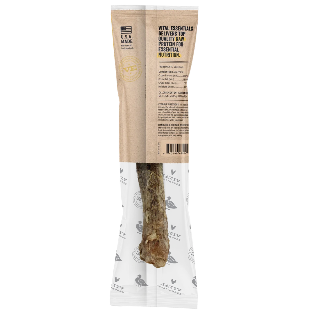 Vital Essentials Freeze-dried Raw Bar Duck Neck Dog Treat