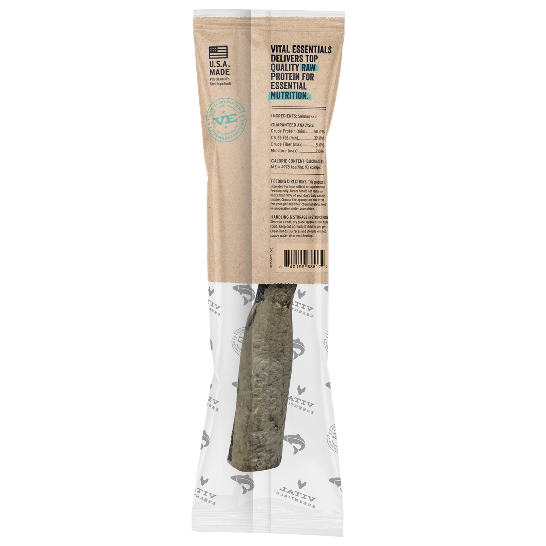 Vital Essentials Freeze-dried Raw Bar Salmon Skin Dog Treat
