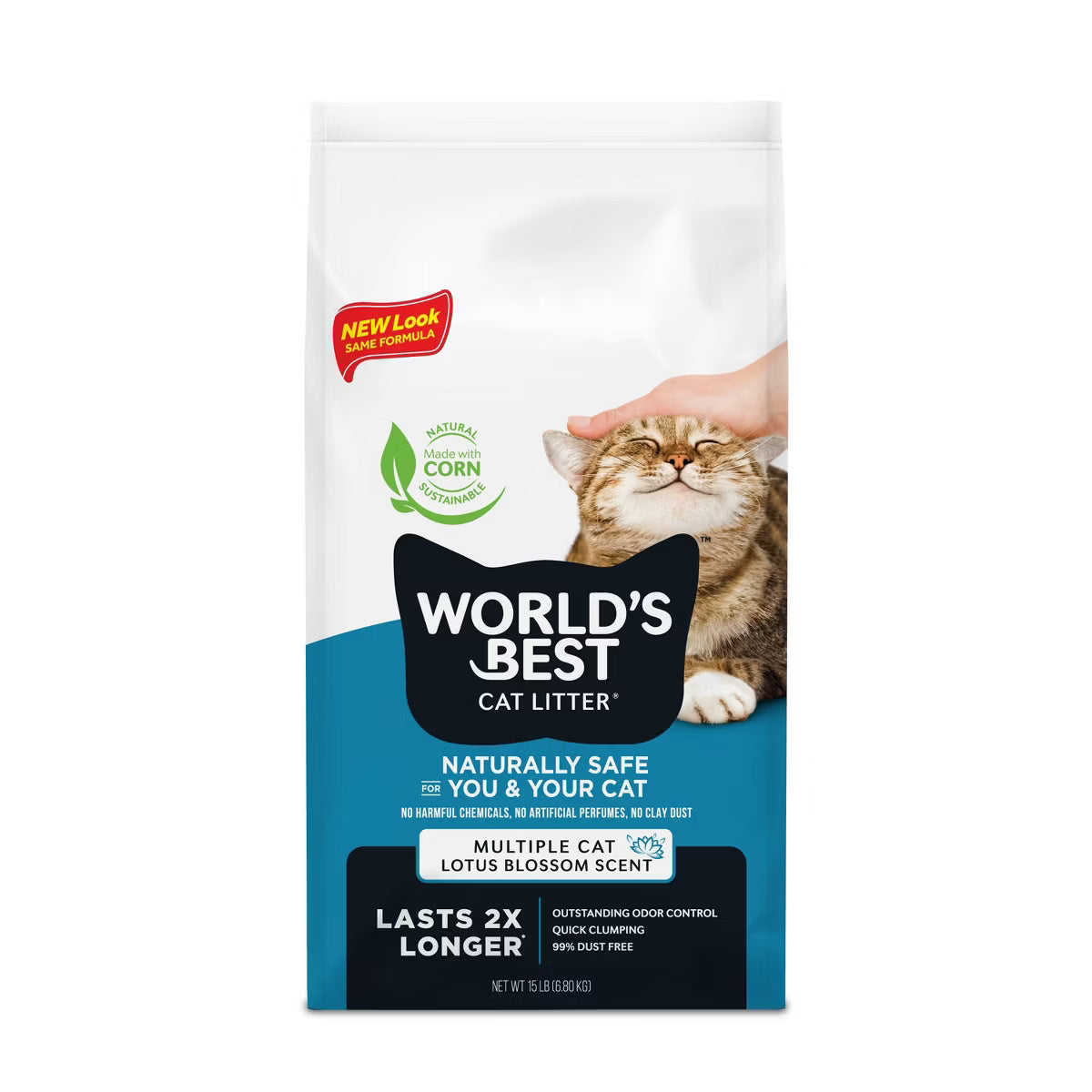 World's Best Cat Litter 2x Longer Lasting Lotus Blossom Scented 6.8kg