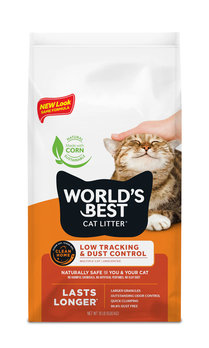 World's Best Cat Litter Cat Litter Low Track Unscented 15 Lb