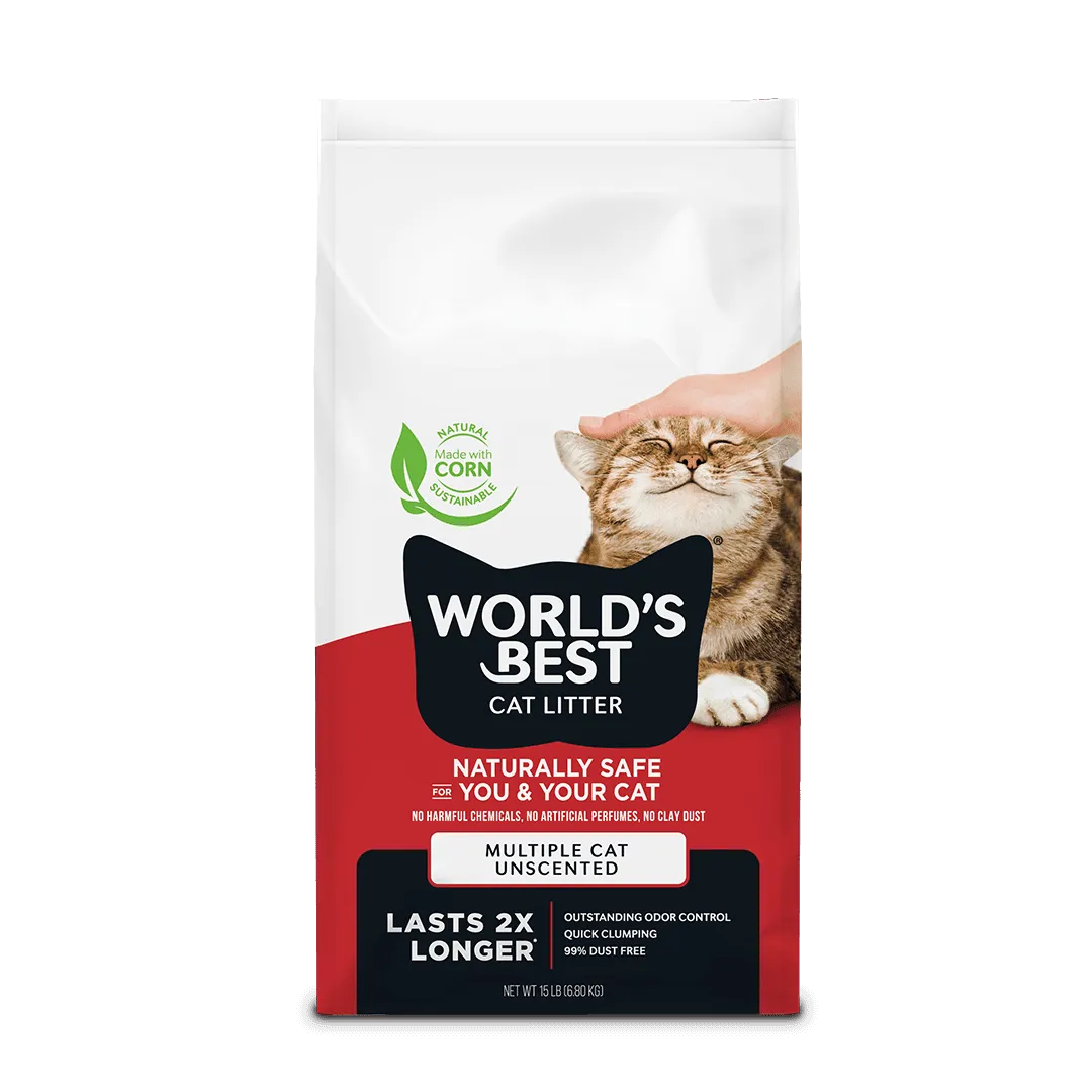 World's Best Cat Litter Multiple Cat Unscented Cat Litter 6.8kg