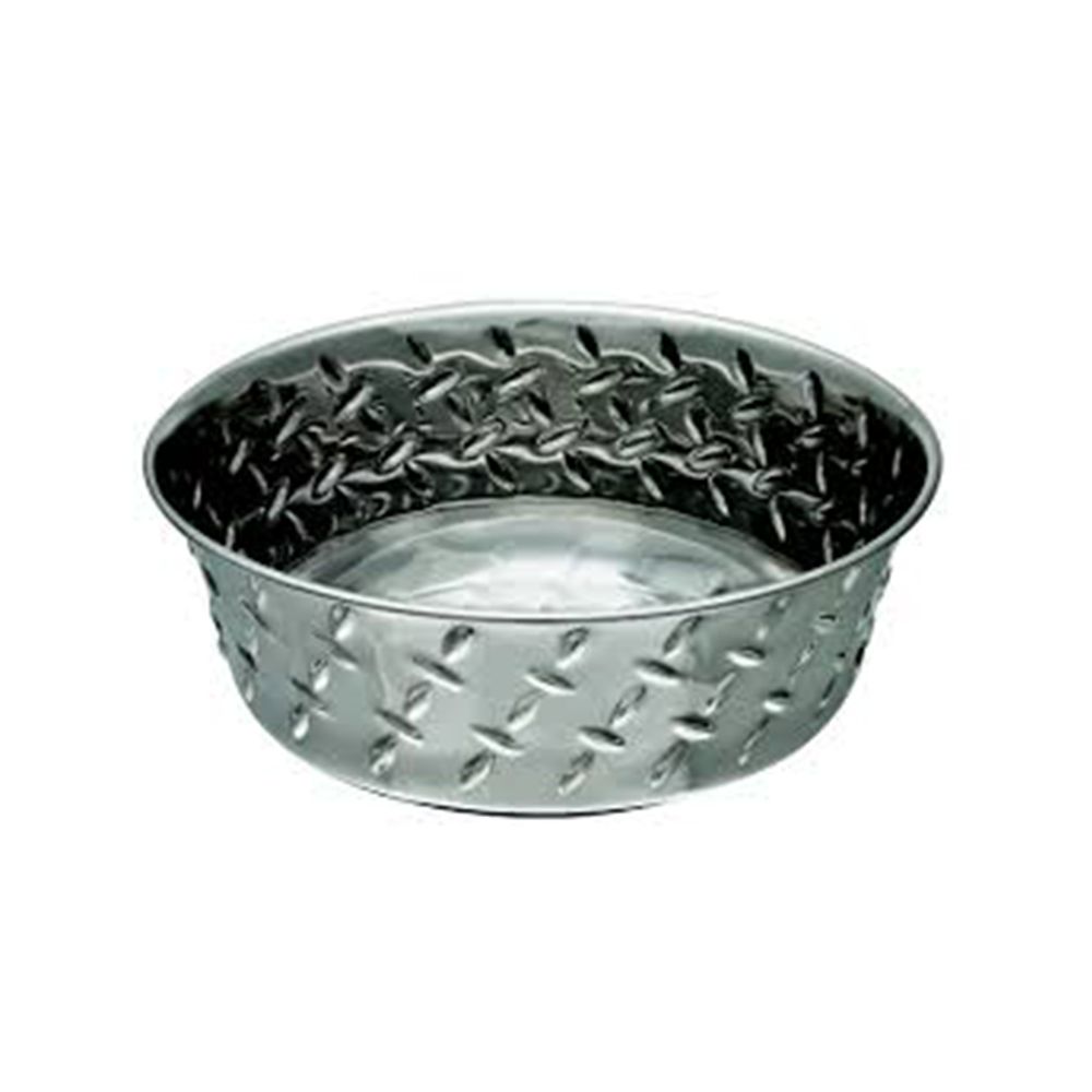 Loving Pets Bowl Diamond Plated 2 Qt