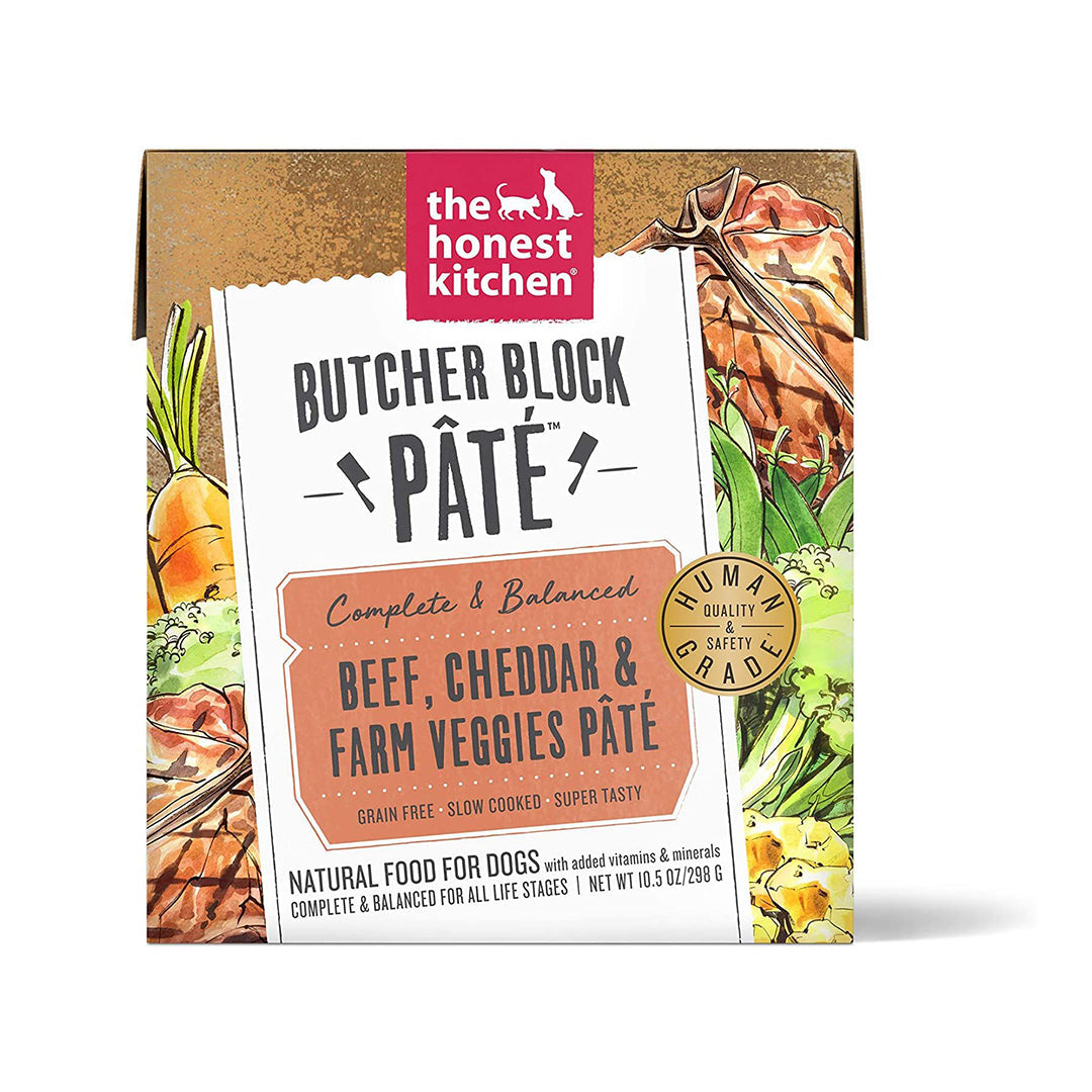 The Honest Kitchen Butcher Block Pate Beef, Cheddar & Farm Veggies Pate Canned Dog Food 298g