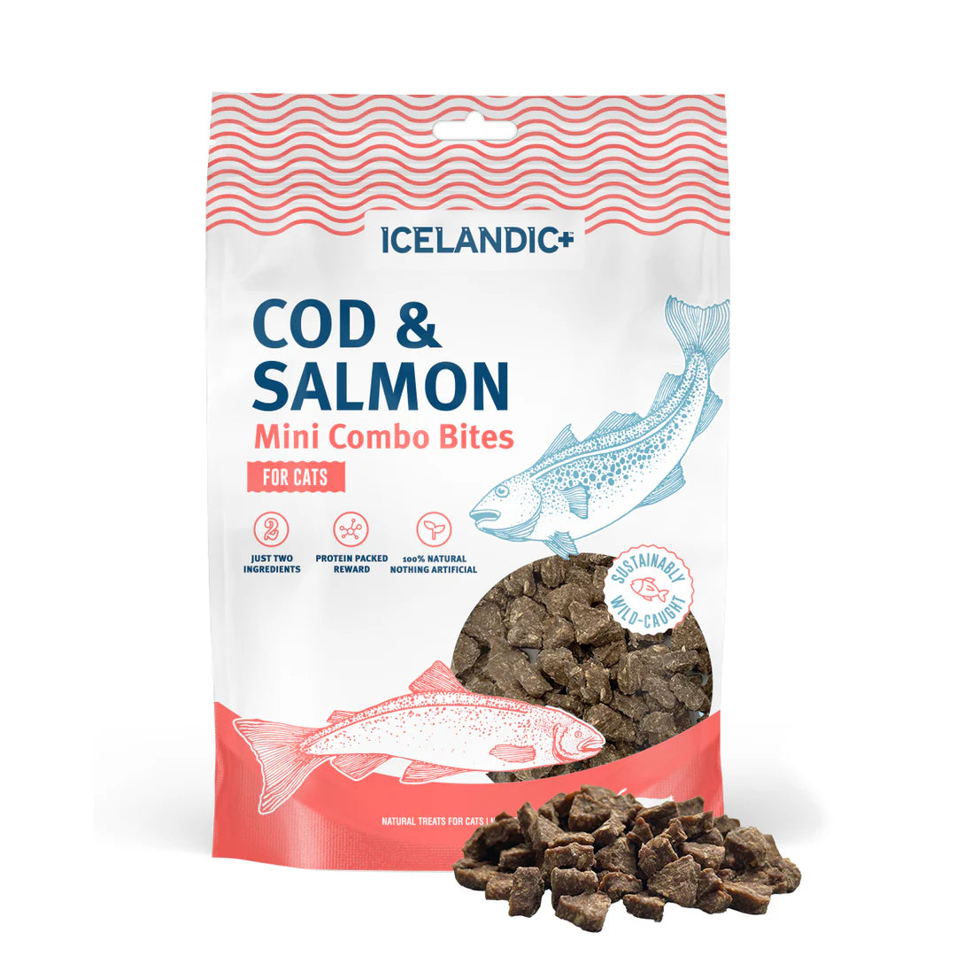 Icelandic+ Cod and Salmon Mini Combo Bites Cat Treats 48g