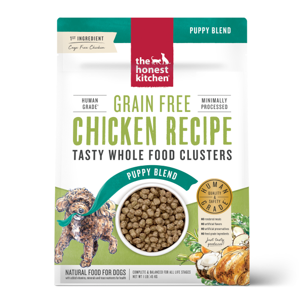 The Honest Kitchen Dry Dog Food Whole Food Clusters Grain Free Puppy Chicken 1lb