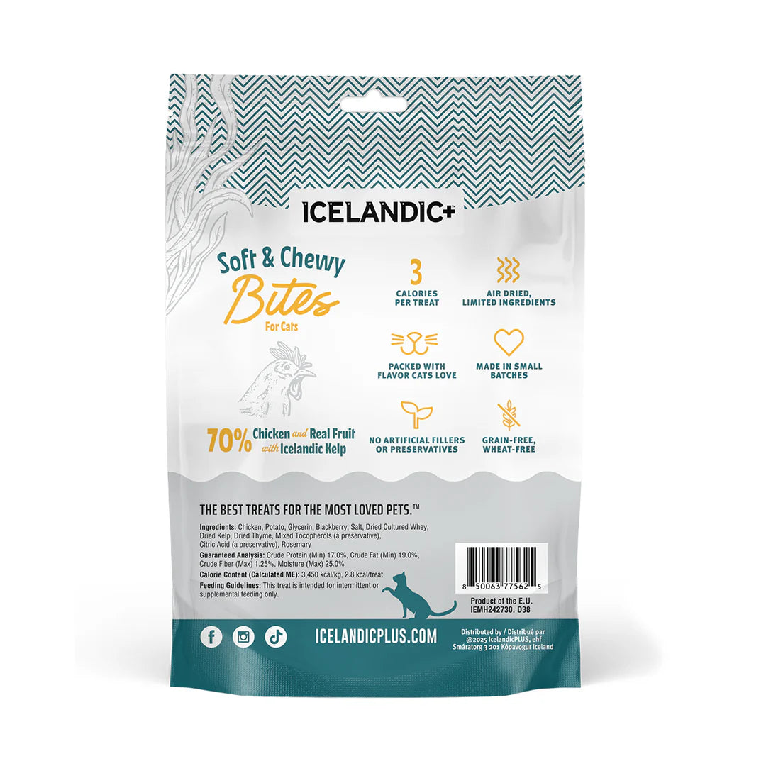 Icelandic+ Soft and Chewy Bites Chicken, Blackberry and Kelp Recipe Cat Treats 51g