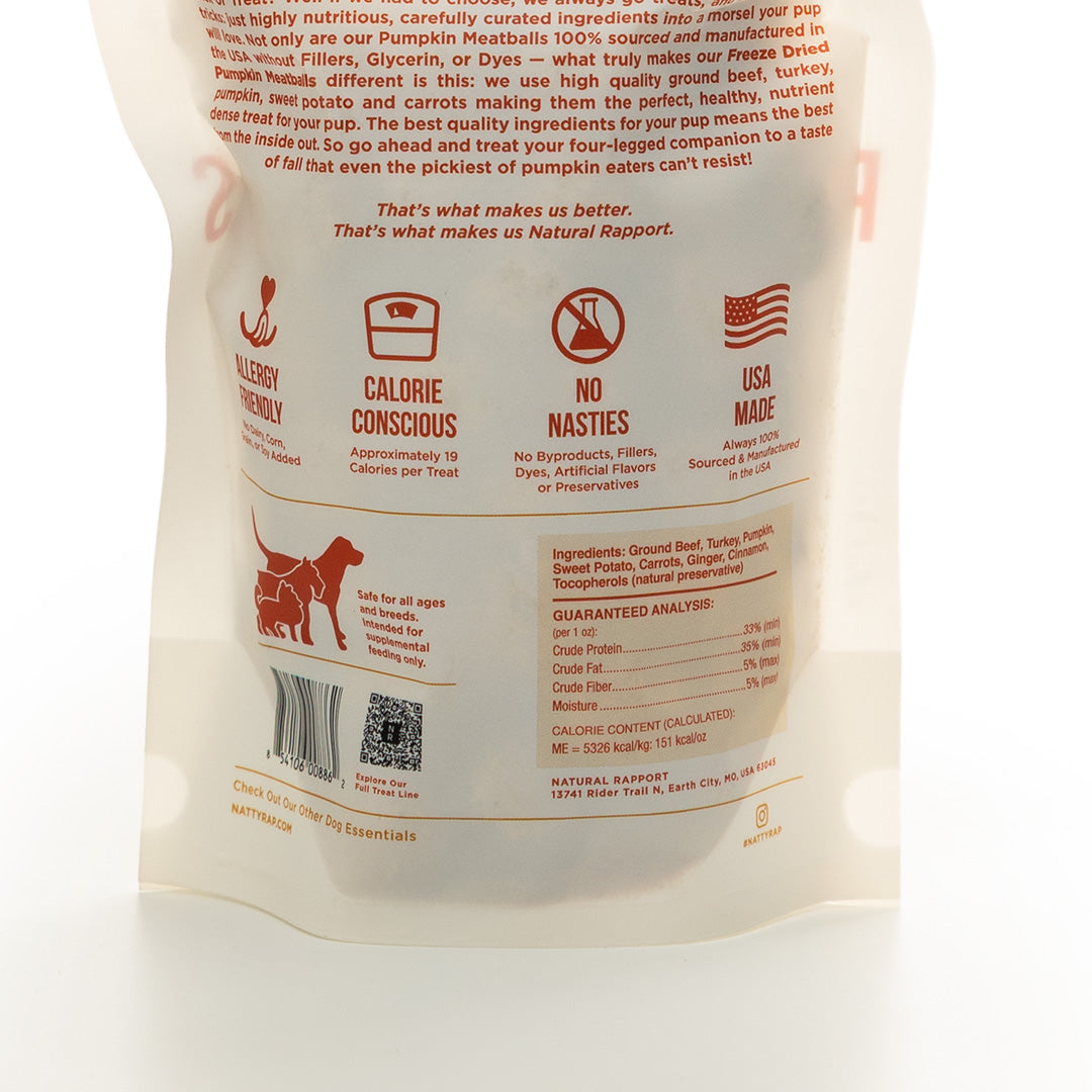 Natural Rapport Freeze-dried Pumpkin Meatballs 113g