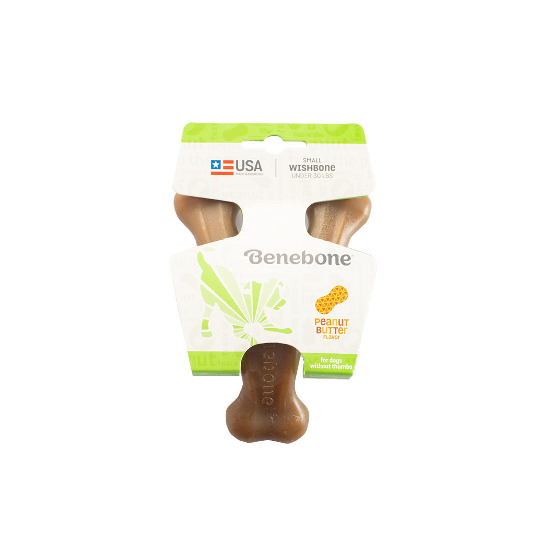 Benebone Toy Wishbone Peanut Butter Small