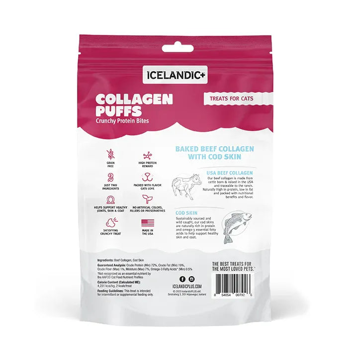 Icelandic Collagen Puffs Beef Collagen with Fish Cat Treat 14g