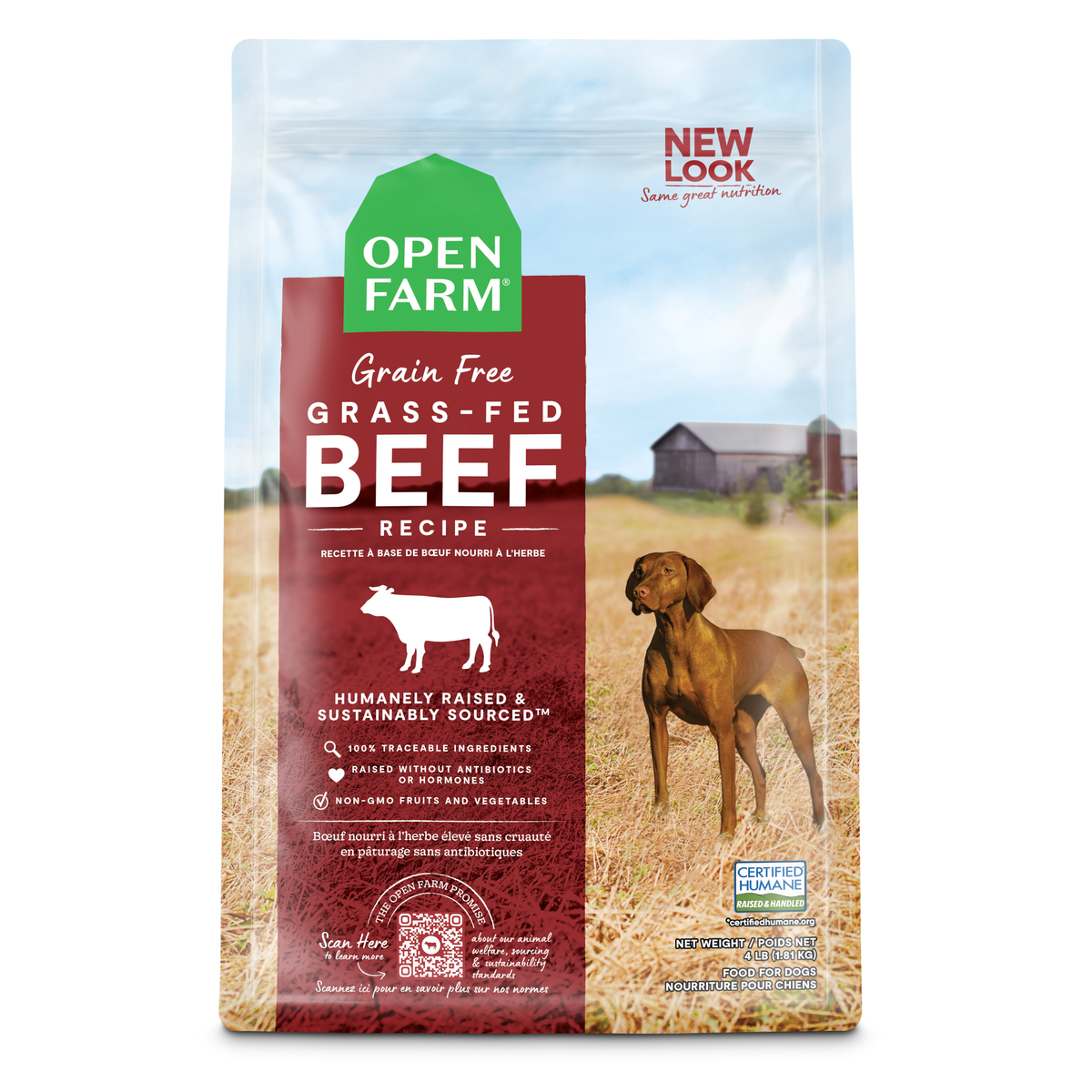 Open Farm Grain-free Grass-Fed Beef Dry Dog Food 1.81kg