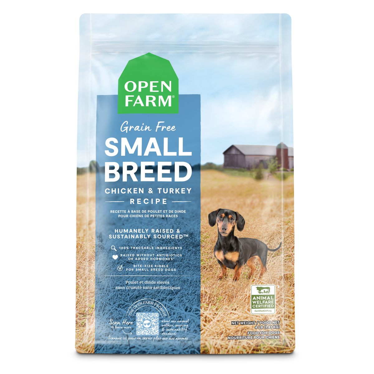 Open Farm Grain-free Small Breed Chicken & Turkey Dry Dog Food 1.81kg