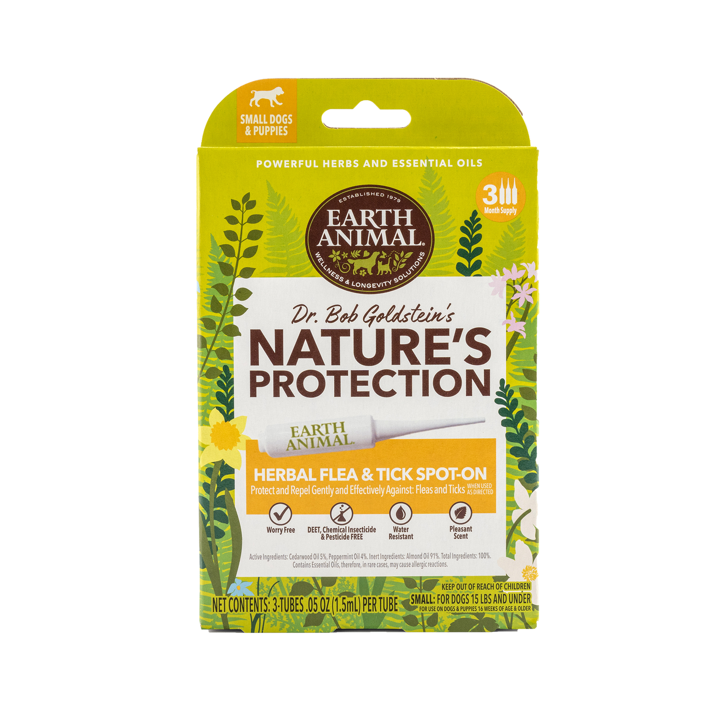 Earth Animal Dog's Nature Protection Herbal Flea & Tick Spot-On Small