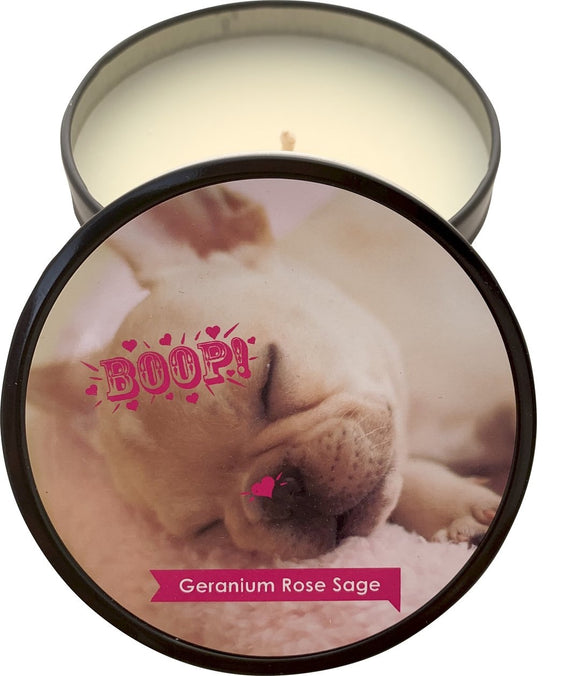 Aroma Paws Boop Candle Geranium Rose Sage 8oz