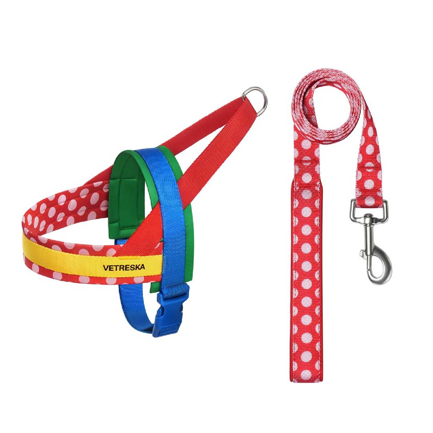 Vetreska Chroma Pet Harness and Leash Set Red Medium