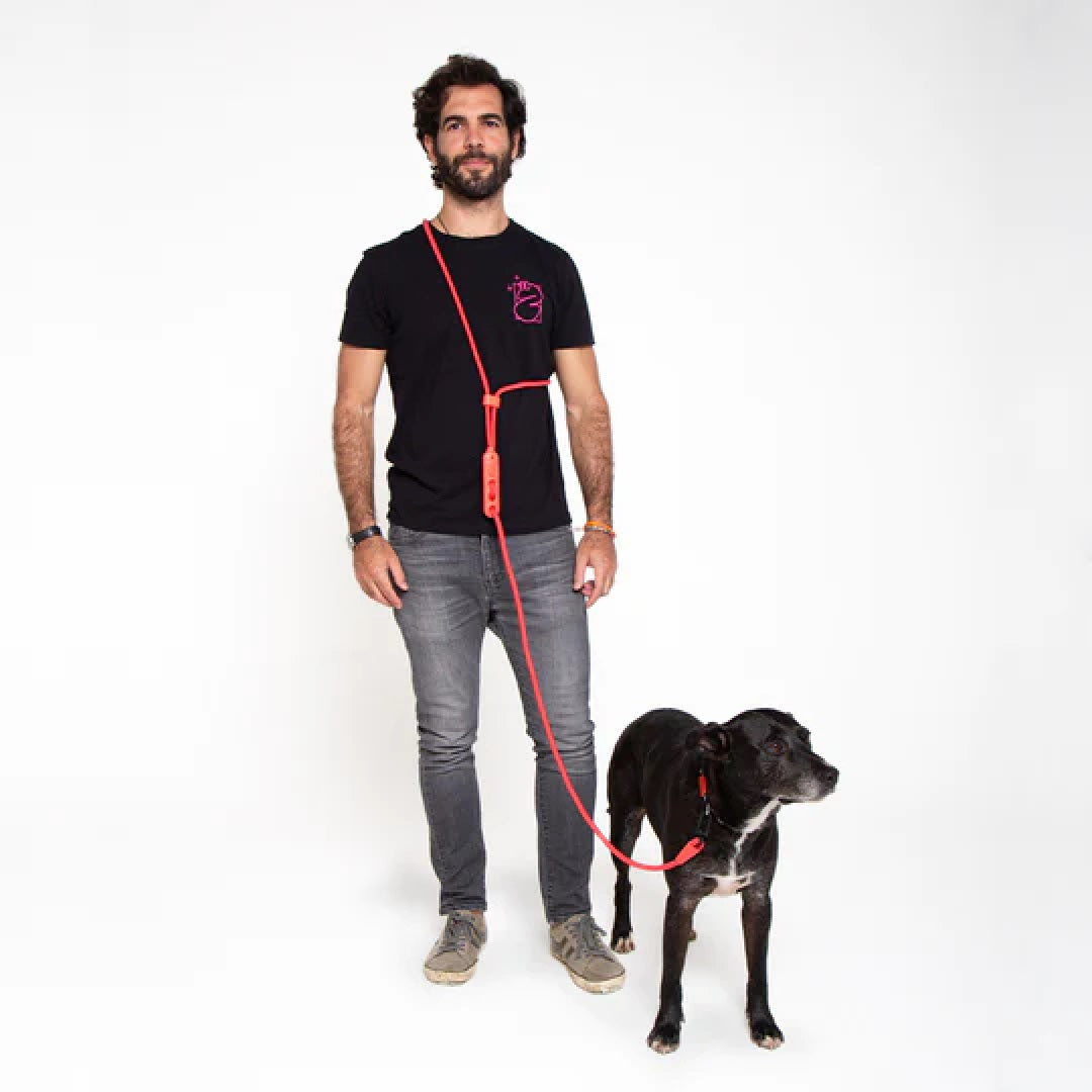 Zee Dog Leash Hands-Free Neon Coral