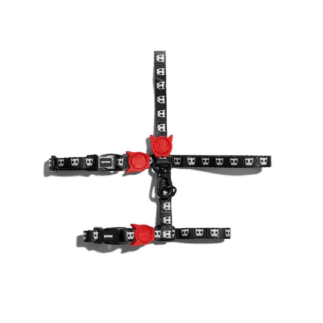 Zee Cat H-Harness with Leash Super Soft Skull