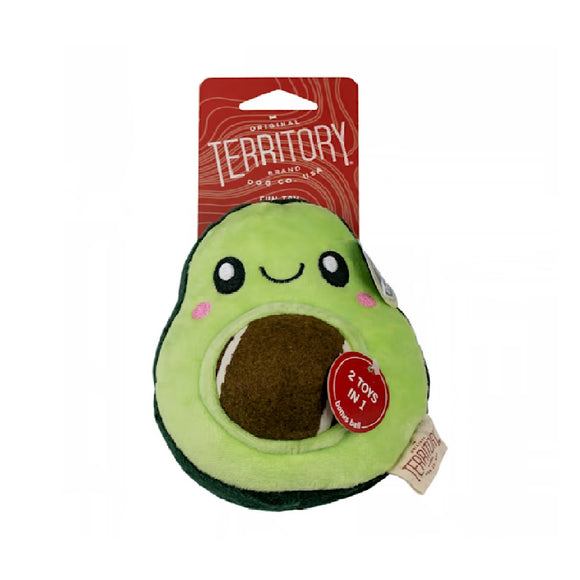 Territory 2 in 1 Avocado Plush Dog Toy 5.5 inches
