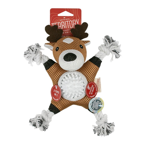 Territory 2 in 1 Deer Dog Toy 10 inches