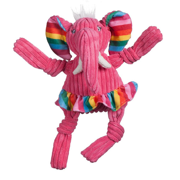 Hugglehounds Small Rainbow Elephant Knottie Toy
