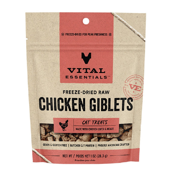 Vital Essentials Freeze-dried Raw Chicken Giblets Cat Treats 28.3g