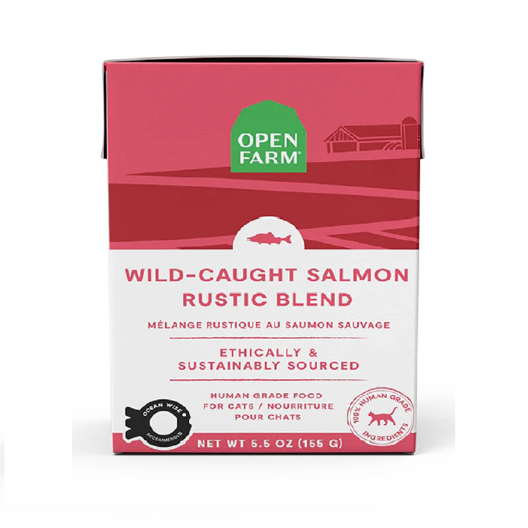 Open Farm Wild Caught Salmon Rustic Blend Wet Cat Food 155g – Bow