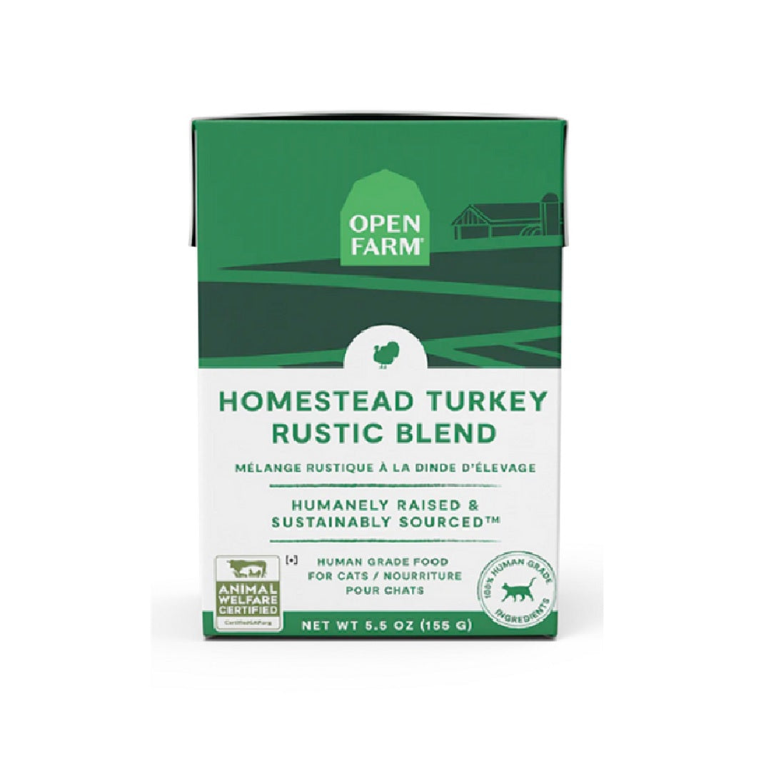 Open Farm Homestead Turkey Rustic Blend Wet Cat Food 155g Bow & Wow