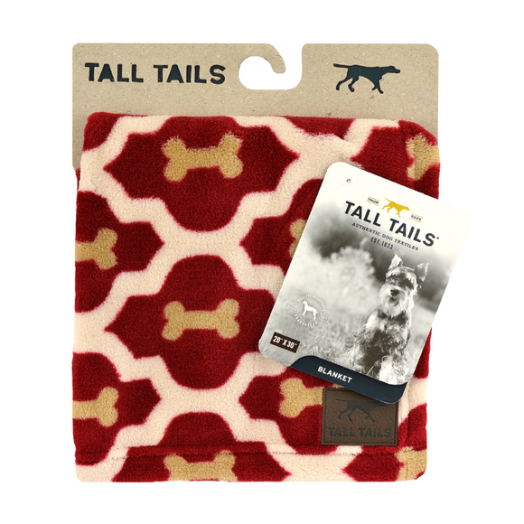 Tall Tails Red Bone Fleece Blanket 20x30 inches