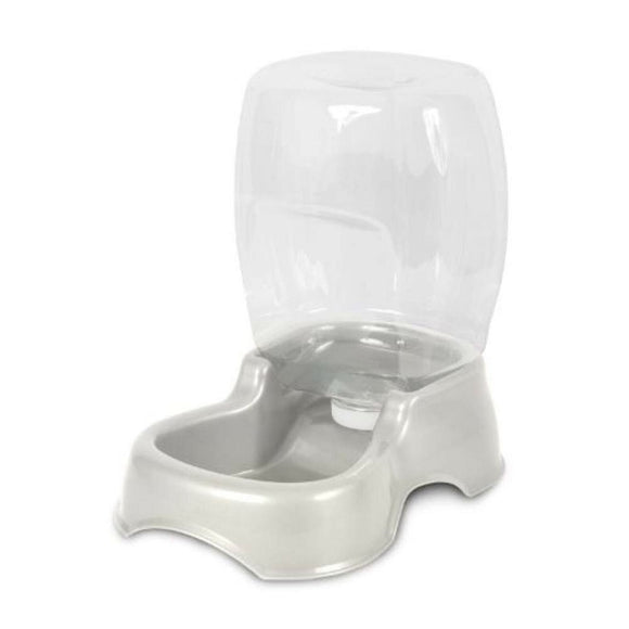 Petmate Waterer Pet Cafe Pearl Silver 0.25 Gallons