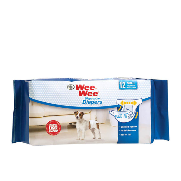 Four Paws Wee Wee Diaper Disposable Small 12 Ct