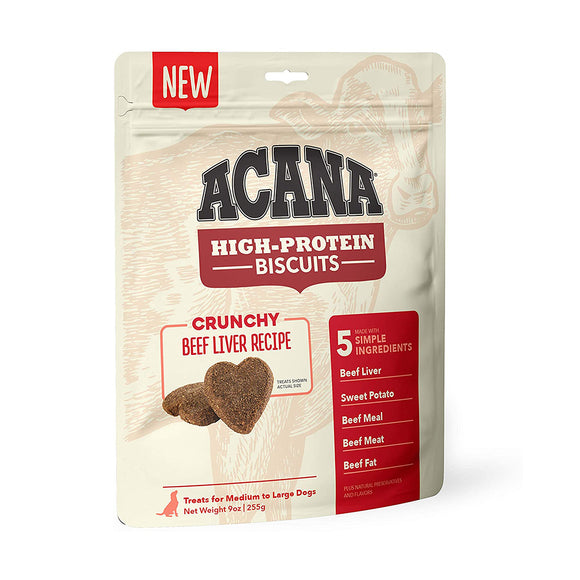 Acana High-Protein Biscuits Crunchy Beef Liver (M/L Breeds) 255g