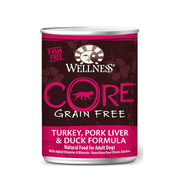 Wellness Core Dog Canned Food Grain Free Turkey Pork Liver Duck 354g