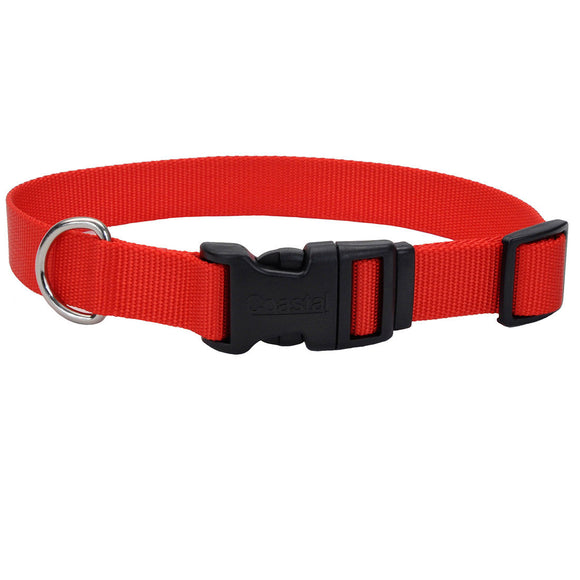 Coastal Pet Dog Collar Adjustable Nylon Red 3.4 In X 14-20 In