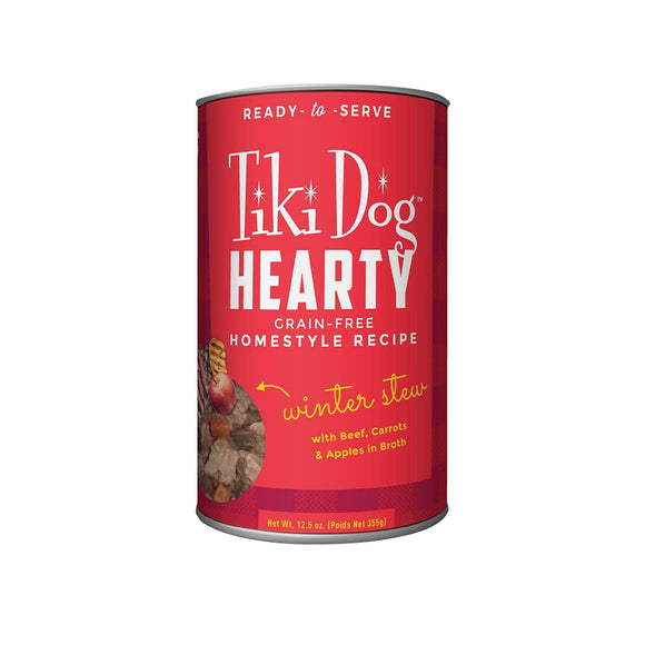 Tiki Dog Hearty Homestyle Recipe Winter Stew with Beef, Carrots & Apples in Broth Grain-Free 355g