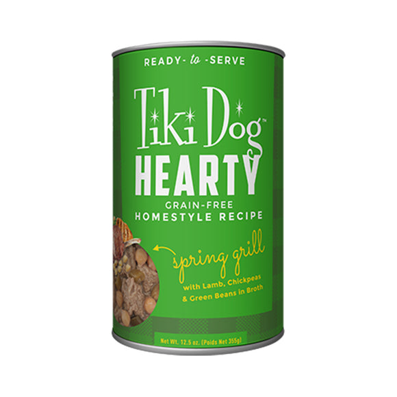 Tiki Dog Hearty Homestyle Recipe Spring Grill with Lamb, Chickpeas & Green Beans in Broth Grain-Free 355g