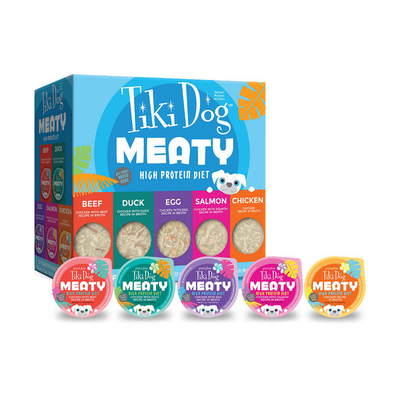 Tiki Dog Meaty High Protein Diet Variety Pack Grain-Free Wet Dog Food 10pcs/85g