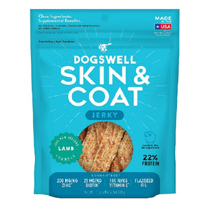 Dogswell Jerky Skin & Coat Lamb Recipe Grain-Free Dog Treats 284g
