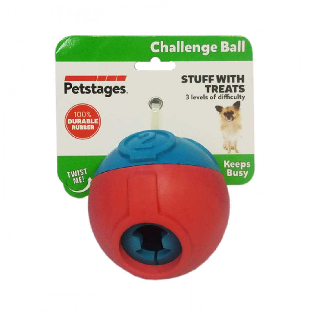 Petstages challenge ball 2025 treat dispensing dog toy