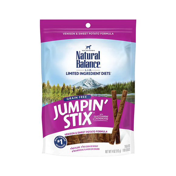 Natural Balance L.I.D. Limited Ingredient Diets Jumpin' Stix Dog Treats Venison & Sweet Potato Formula 4oz
