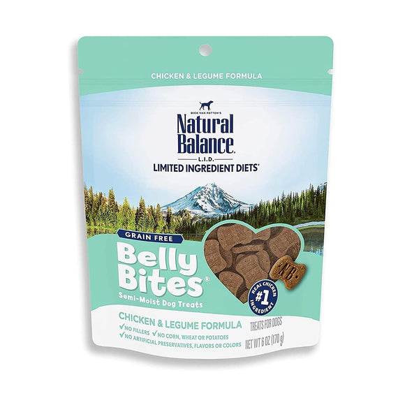 Natural Balance Belly Bites Chicken & Legume Formula Semi-Moist Dog Treats 6 oz