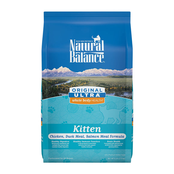 Natural Balance Dry Cat Food Ultra Kitten Chicken Duck and Salmon 6 Lbs