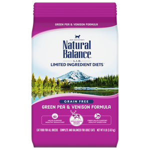 Natural Balance Cat Dry Food Limited Ingredient Diet Greenpea & Venison 8 Lbs