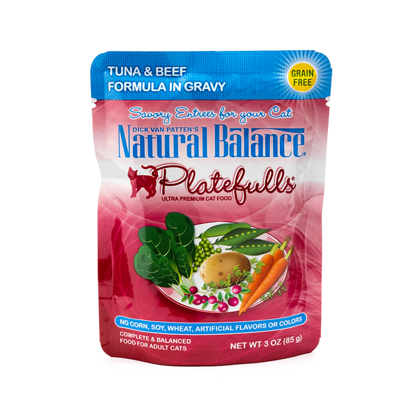 Natural Balance Platefulls Cat Food Tuna & Beef Formula in Gravy 85g