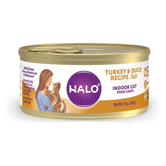 Halo Turkey & Duck Recipe Pate Indoor Cat Canned Food 156g