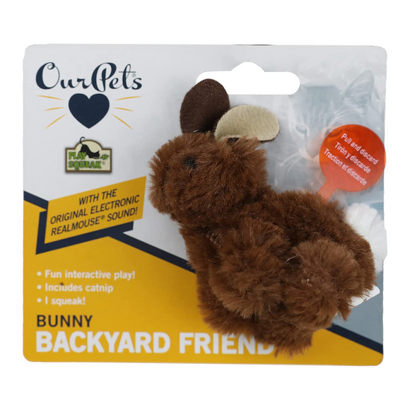 Our Pets Cat Toy Play N Squeak Backyard Bunny