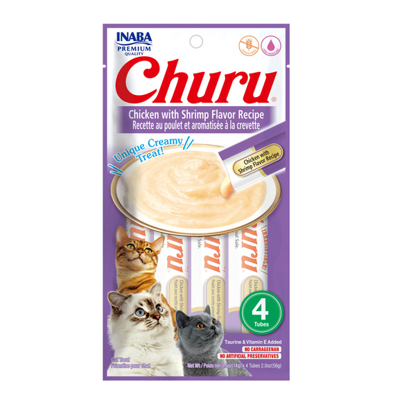 Inaba Churu Chicken Shrimp Recipe Cat Treats 14g x 4 tubes