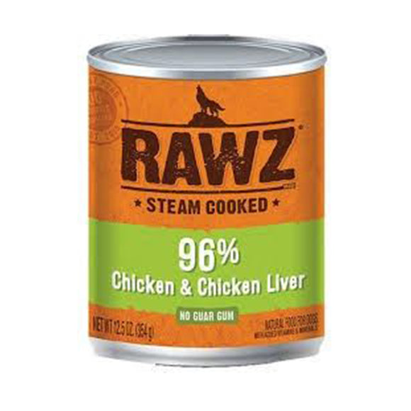 Rawz Canned Dog Food 96% Chicken & Liver 354g