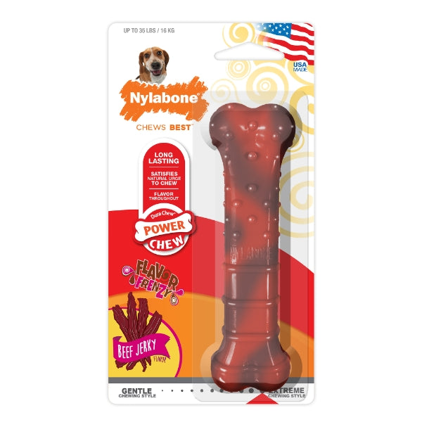 Nylabone Powerchew Textured Bone Beef Jerky Wolf